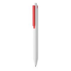 Vue Stylo poussoir en ABS recyclé - Side de couleur rouge| Krokrodeal