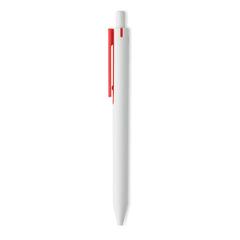 Vue Stylo poussoir en ABS recyclé - Side de couleur rouge| Krokrodeal