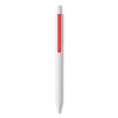 Vue Stylo poussoir en ABS recyclé - Side de couleur rouge| Krokrodeal