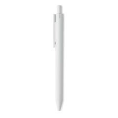 Vue Stylo poussoir en ABS recyclé - Side de couleur blanc| Krokrodeal