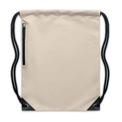 Vue Sac à cordon finition brillante - Shoop bright de couleur marron| Krokrodeal
