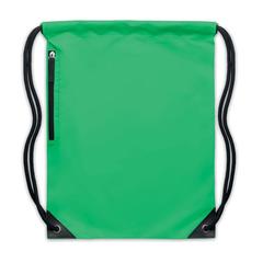 Vue Sac à cordon finition brillante - Shoop bright de couleur vert| Krokrodeal