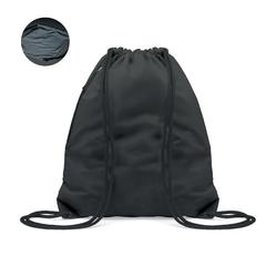 Vue Sac à cordon finition brillante - Shoop bright de couleur noir| Krokrodeal