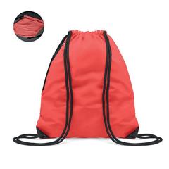 Vue Sac à cordon finition brillante - Shoop bright de couleur rouge| Krokrodeal