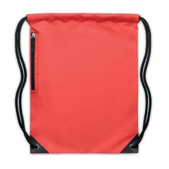 Vue Sac à cordon finition brillante - Shoop bright de couleur rouge| Krokrodeal