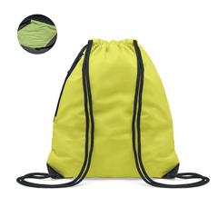 Vue Sac à cordon finition brillante - Shoop bright de couleur jaune| Krokrodeal
