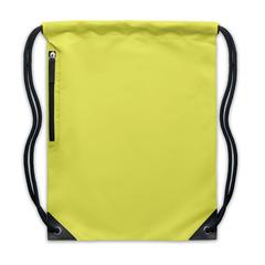 Vue Sac à cordon finition brillante - Shoop bright de couleur jaune| Krokrodeal