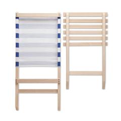 Vue Chaise de plage pliable en bois - Marinero de couleur bleu| Krokrodeal