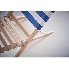 Vue Chaise de plage pliable en bois - Marinero de couleur bleu| Krokrodeal