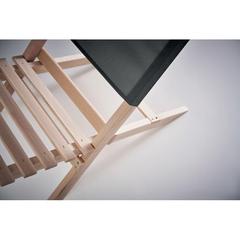 Vue Chaise de plage pliable en bois - Marinero de couleur noir| Krokrodeal