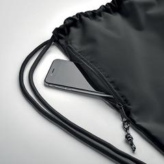 Vue Grand sac à cordon 300D RPET - Night de couleur noir| Krokrodeal