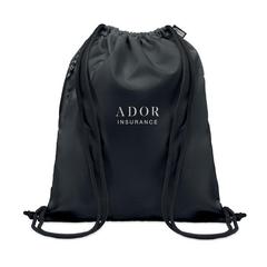 Vue Grand sac à cordon 300D RPET - Night de couleur noir| Krokrodeal