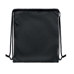 Vue Grand sac à cordon 300D RPET - Night de couleur noir| Krokrodeal