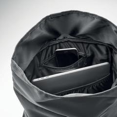 Vue Sac à dos enroulable RPET 600D - Napa de couleur noir| Krokrodeal