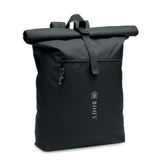 Vue Sac à dos enroulable RPET 600D - Napa de couleur noir| Krokrodeal