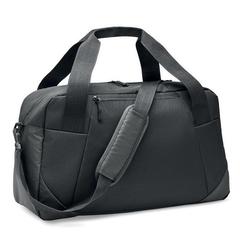 Vue Sac de sport en 300D ripstop - Grenoble de couleur noir| Krokrodeal
