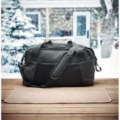 Vue Sac de sport en 300D ripstop - Grenoble de couleur noir| Krokrodeal