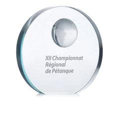 Vue Trophée globe en verre - Mondal de couleur blanc| Krokrodeal