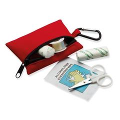 Vue Trousse de secours mousqueton - Minidoc de couleur rouge| Krokrodeal