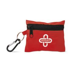 Vue Trousse de secours mousqueton - Minidoc de couleur rouge| Krokrodeal