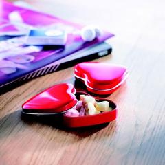 Vue Boîte coeur avec bonbons - Lovemint de couleur rouge| Krokrodeal