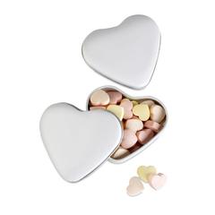 Vue Boîte coeur avec bonbons - Lovemint de couleur blanc| Krokrodeal