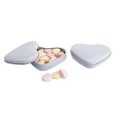 Vue Boîte coeur avec bonbons - Lovemint de couleur blanc| Krokrodeal