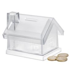 Vue Tirelire maison plastique - Mybank de couleur blanc| Krokrodeal
