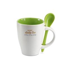 Vue Mug avec cuillère 250 ml - Dual de couleur vert| Krokrodeal