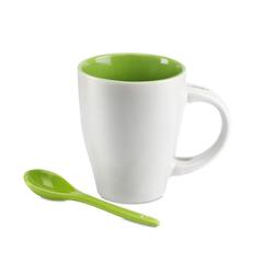 Vue Mug avec cuillère 250 ml - Dual de couleur vert| Krokrodeal