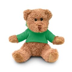 Vue Ours en peluche avec T-shirt - Johnny de couleur vert| Krokrodeal