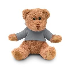 Vue Ours en peluche avec T-shirt - Johnny de couleur gris| Krokrodeal