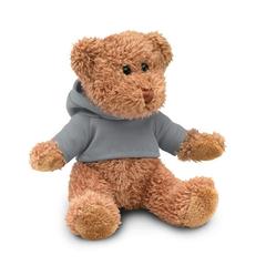 Vue Ours en peluche avec T-shirt - Johnny de couleur gris| Krokrodeal