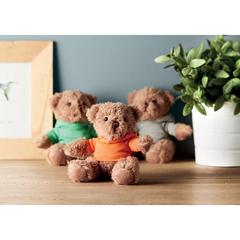 Vue Ours en peluche avec T-shirt - Johnny de couleur orange| Krokrodeal