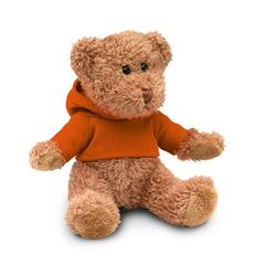 Vue Ours en peluche avec T-shirt - Johnny de couleur orange| Krokrodeal