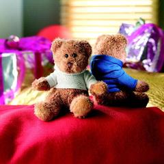 Vue Ours en peluche avec T-shirt - Johnny de couleur blanc| Krokrodeal