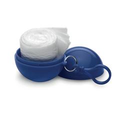 Vue Poncho dans un emballage rond - Nimbus de couleur bleu| Krokrodeal