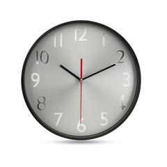 Vue Horloge murale fond argent - Rondo de couleur noir| Krokrodeal