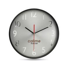 Vue Horloge murale fond argent - Rondo de couleur noir| Krokrodeal