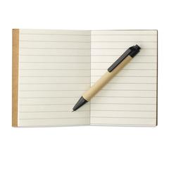 Vue Bloc-notes a/ mini-stylo rec. - Cartopad de couleur noir| Krokrodeal