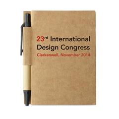 Vue Bloc-notes a/ mini-stylo rec. - Cartopad de couleur noir| Krokrodeal