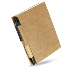 Vue Bloc-notes a/ mini-stylo rec. - Cartopad de couleur noir| Krokrodeal