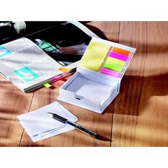 Vue Bloc-notes et ét. auto-coll. - Memokit de couleur blanc| Krokrodeal