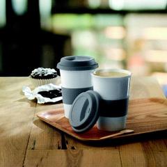 Vue Mug céramique avec silicone - Tribeca de couleur gris| Krokrodeal