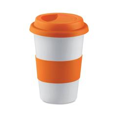 Vue Mug céramique avec silicone - Tribeca de couleur orange| Krokrodeal