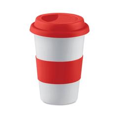 Vue Mug céramique avec silicone - Tribeca de couleur rouge| Krokrodeal