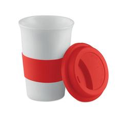 Vue Mug céramique avec silicone - Tribeca de couleur rouge| Krokrodeal