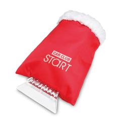 Vue Grattoir à glace avec gant - Warmix de couleur rouge| Krokrodeal
