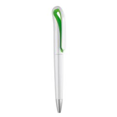 Vue Stylo à bille Twist en ABS - Whiteswan de couleur vert| Krokrodeal