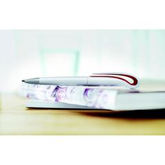 Vue Stylo à bille Twist en ABS - Whiteswan de couleur rouge| Krokrodeal